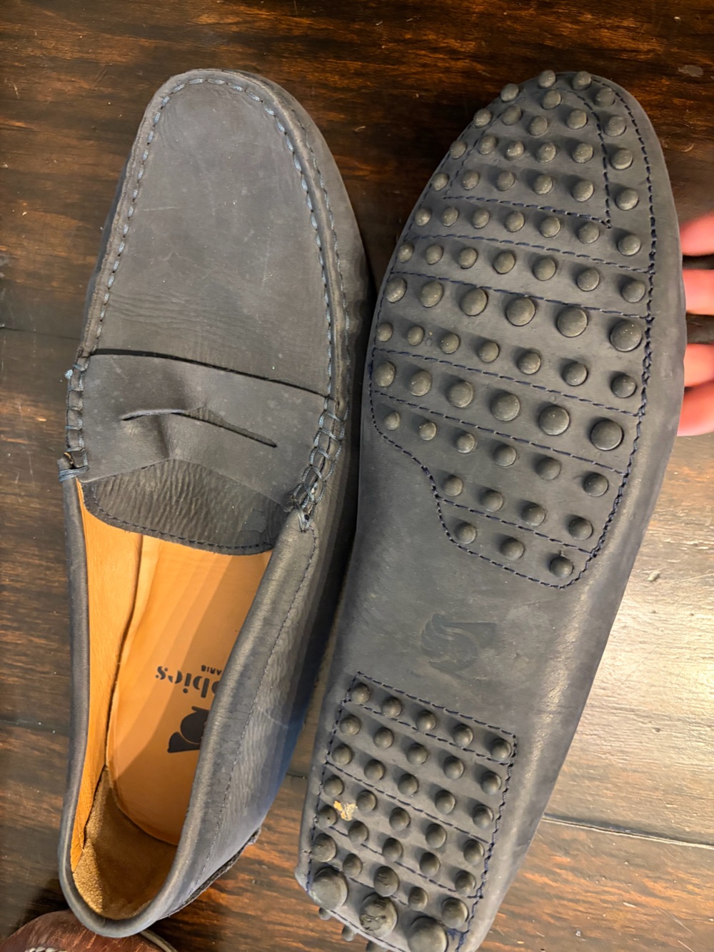 Bobbies Paris Men's Grey Nubuck Penny Loafers – Classic Slip-On 11.5/45